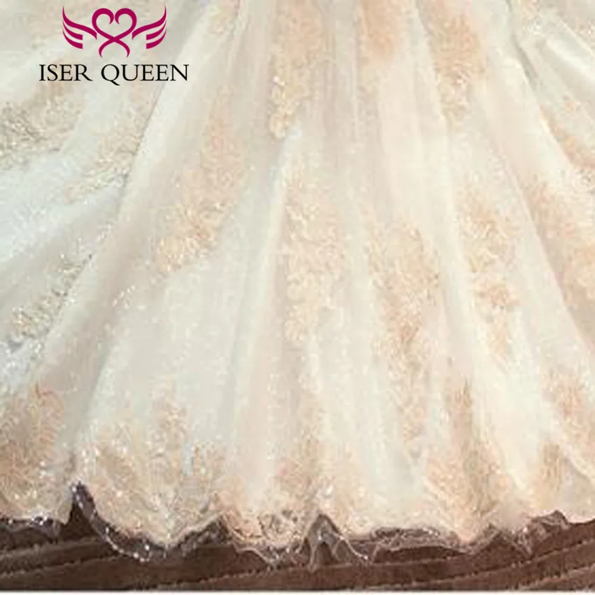 

Beautiful Lace Applique Train Wedding Dresses New Cap Sleeves Plus Size Lace up Back Sequin Beaded Vintage Wedding Gown WX0201