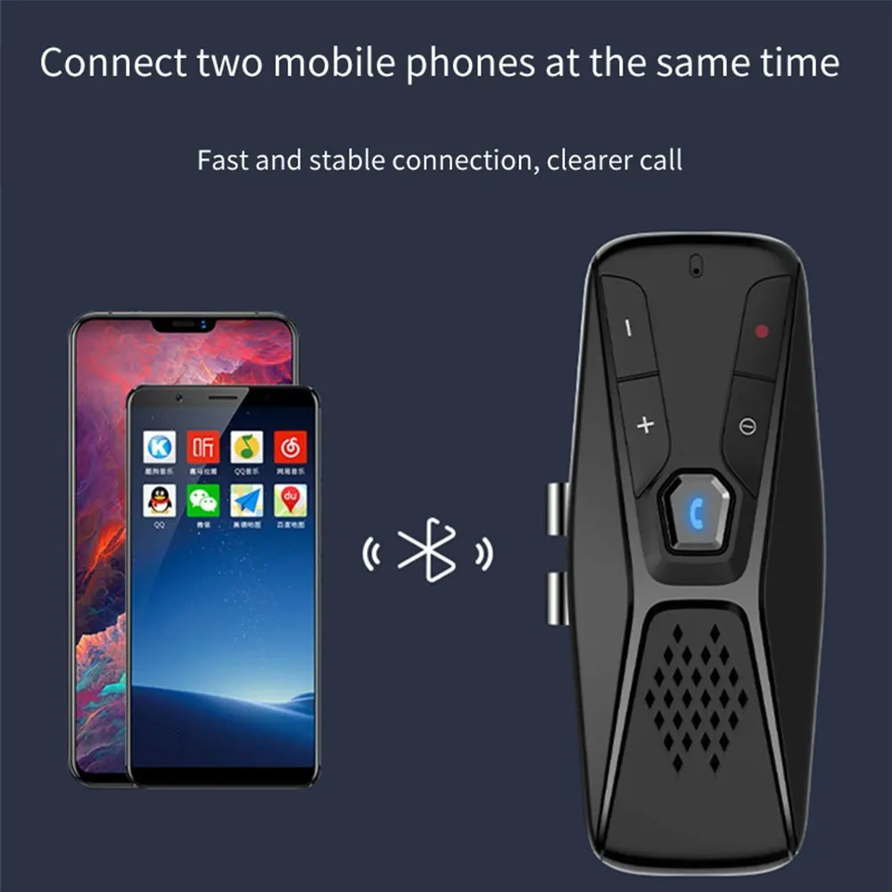Bluetooth Car Handsfree MP3 Player Auto Stereo Hands free Kit Wireless SpeakerPhone Sun Visor BT Audio Adapter | Автомобили и