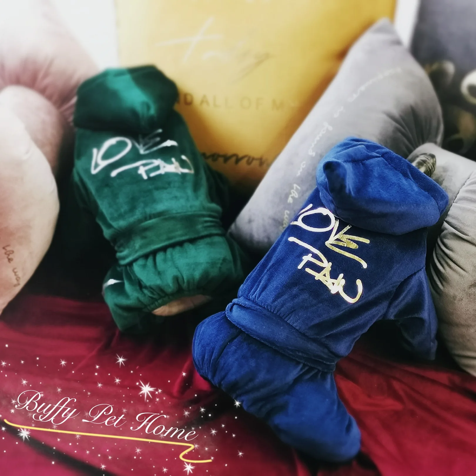 Новый мягкий бархатный комбинезон для собак роскошная Осенняя Женская одежда с