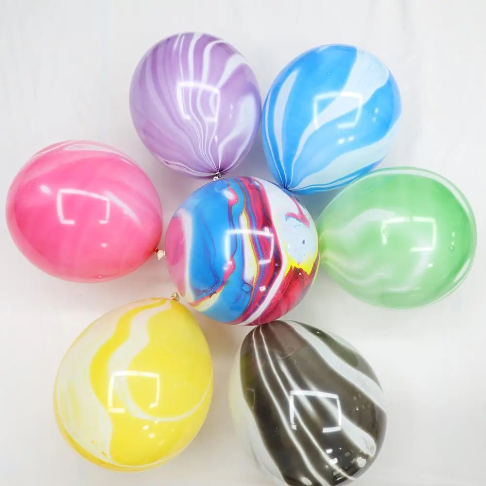 30 шт. 12 дюймовые черные и белые Агатовые латексные гелиевые шары с драгоценным