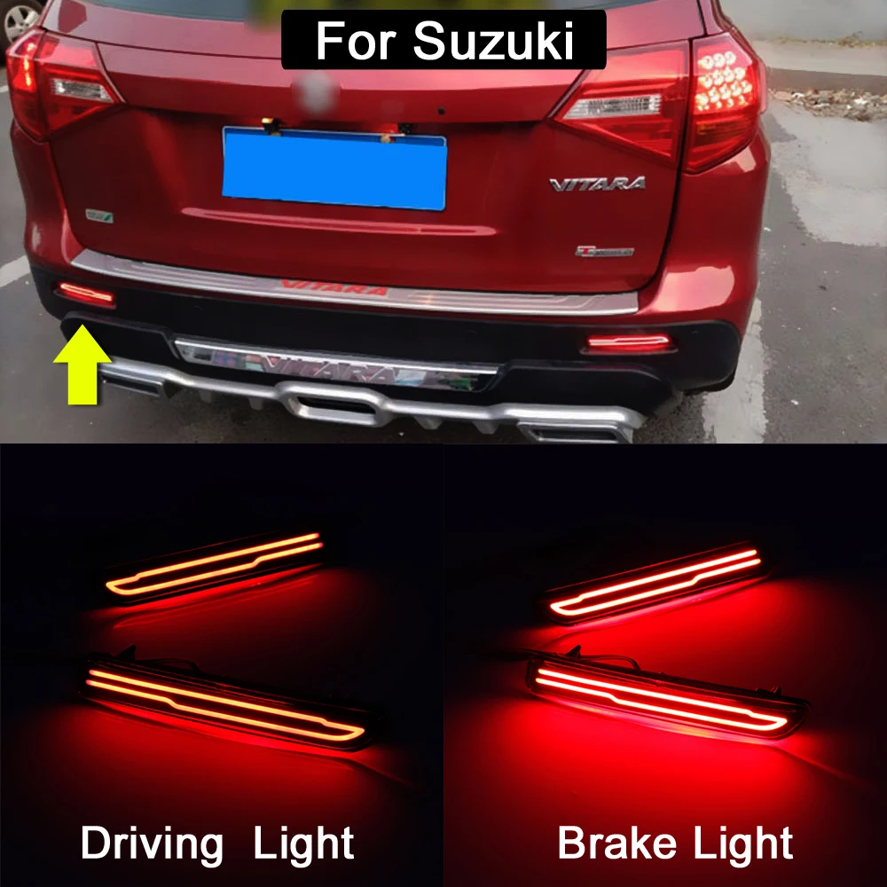

2 шт. светодиодный светодиодные лампы для заднего бампера Suzuki Ertiga Vitara S-Cross SX4 Ciaz Split Ash