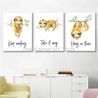canvas painting nordic cartoon animal sloth wall art posters and prints picture modern home children room decor no frame