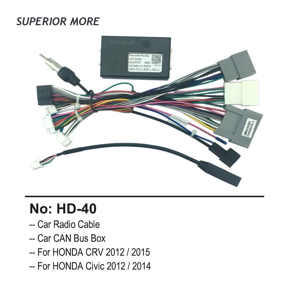 Автомобильный радиокабель CAN BUS для HONDA CRV Civic 2012 16 контактов электропроводка 2din DVD
