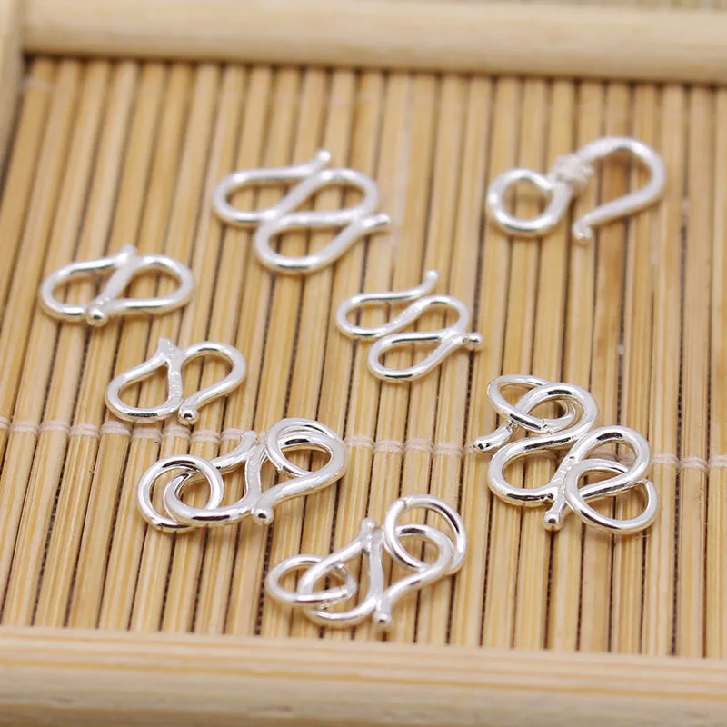 Высококачественная застежка из стерлингового серебра 925 пробы с разъемом для