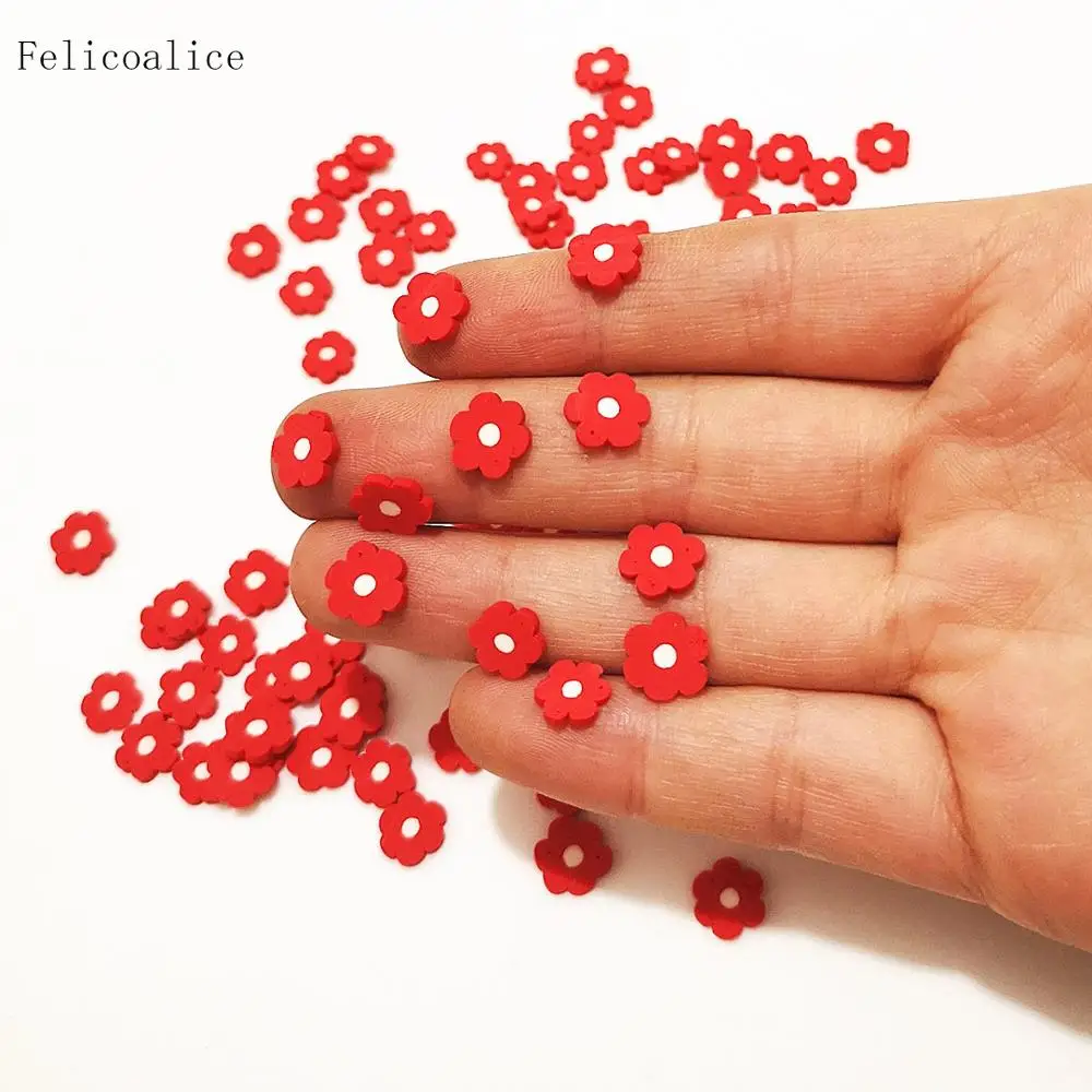 20g 8mm Red Flower Slices For Slime Supplies/Nails Art Tips Polymer Clay Sprinkles Slimes Toys DIY | Игрушки и хобби