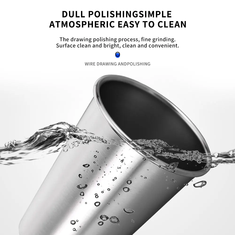 

Stainless Steel Mug Reusable Metal Travel Beer Tumbler Shatterproof With Holster Pint Drinking Cups Anti-Scalding Kids Adults L