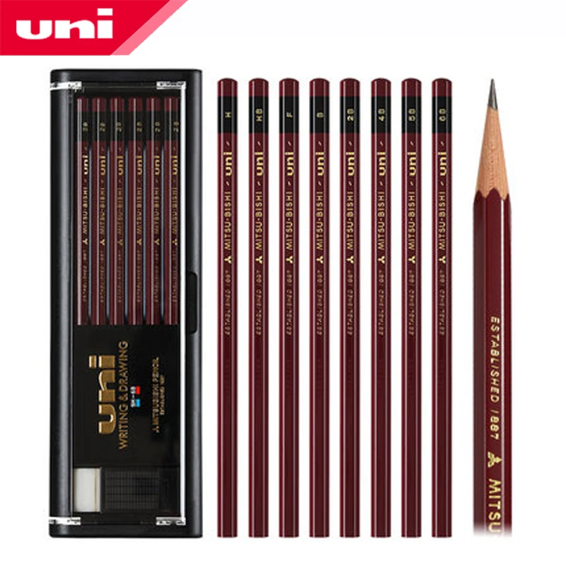 

Japan UNI pencil 1887 12 / box 17 kinds of gray optional sketch art writing stationery is not easy to break