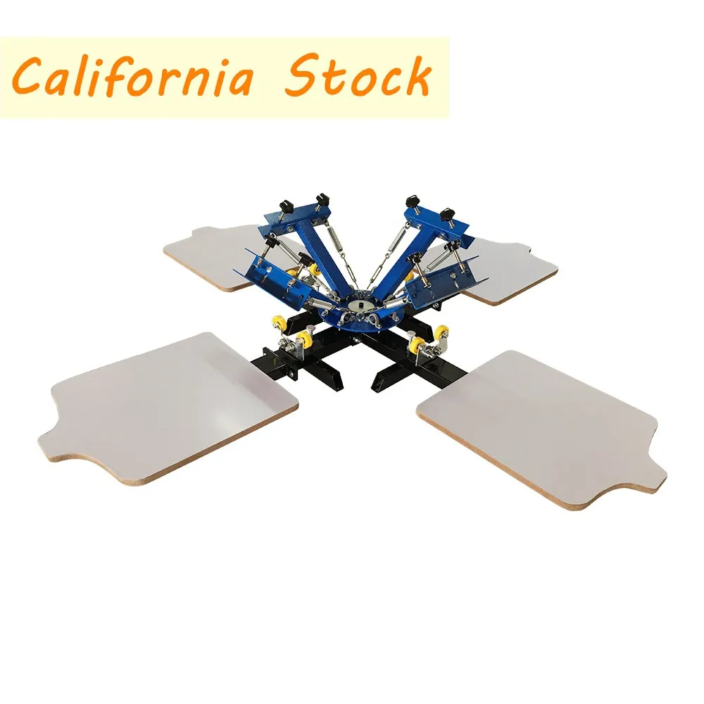 

4 Color 4 Station Silk Screen Printing Press Equipment Machine T shirt Printer