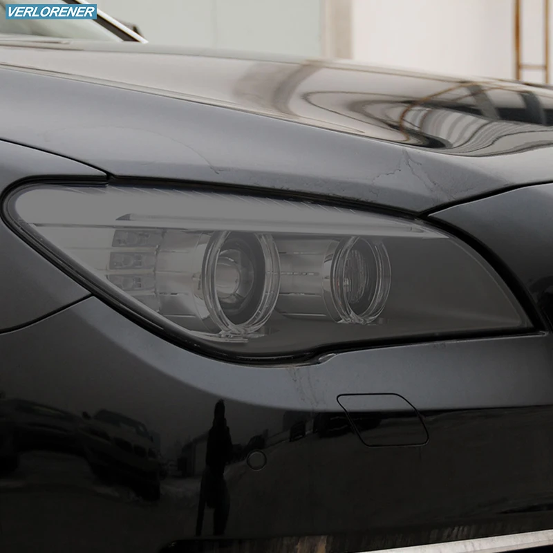 Car Headlight Protective Film Smoked Black Tint Wrap Vinyl Transparent TPU Sticker For BMW 7 Series F01 F02 F03 F04 2009-2015