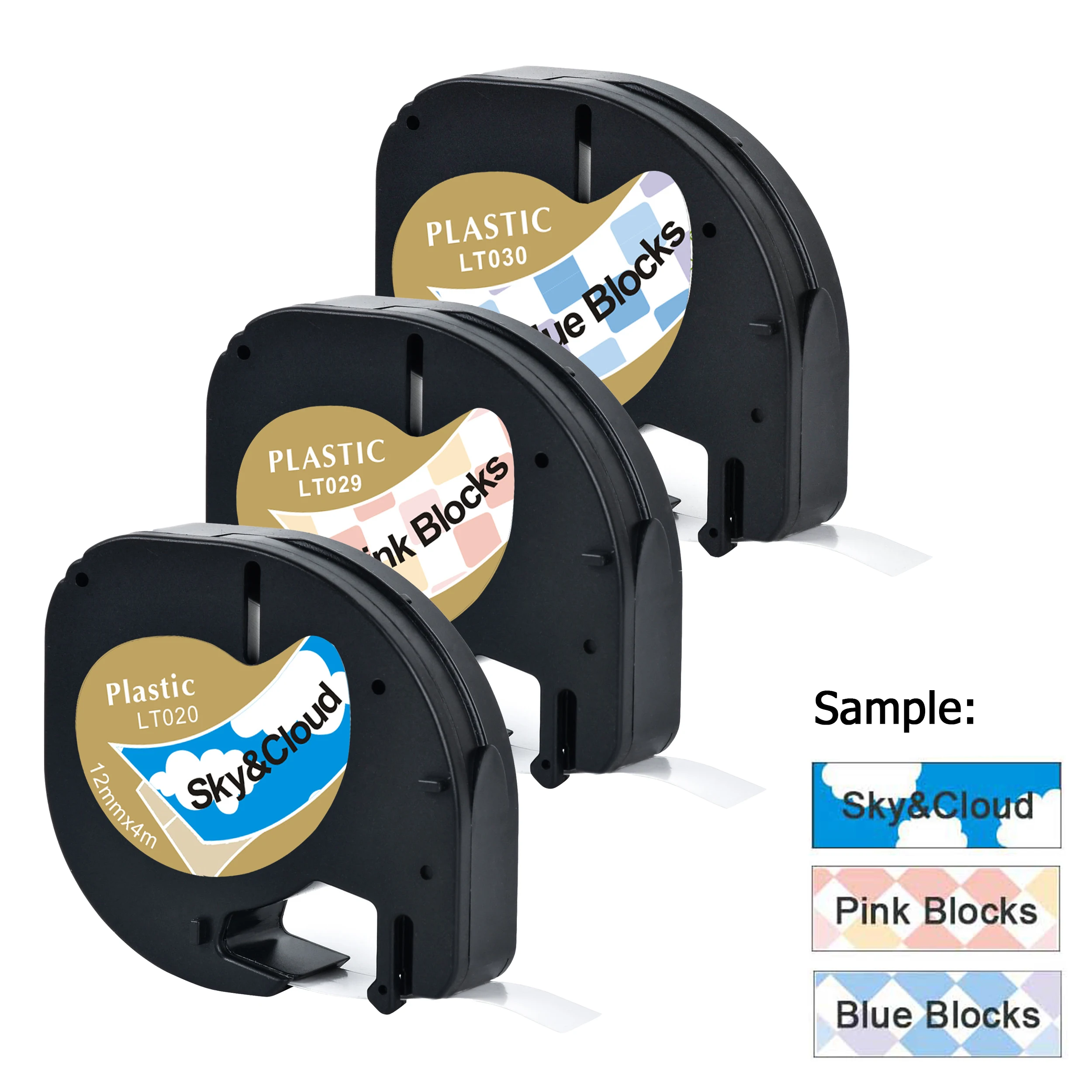 

3 этикетки ленты patern цвет 12 мм для 91201 dymo letratag ленты LT-100H этикетки