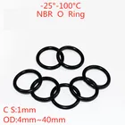 Автомобильная нитриловая резиновая прокладка, черное уплотнительное кольцо CS 1 мм OD 4 мм  40 мм NBR, устойчивое к коррозии, уплотнительная шайба