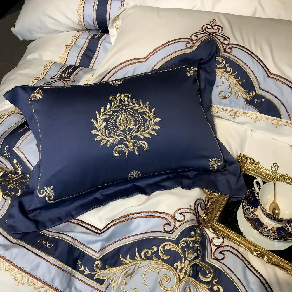 

King Queen size Egyptian Cotton Bedding set Luxury White bed sheet set Duvet cover Bed set pillowcase parure de lit ropa de cama