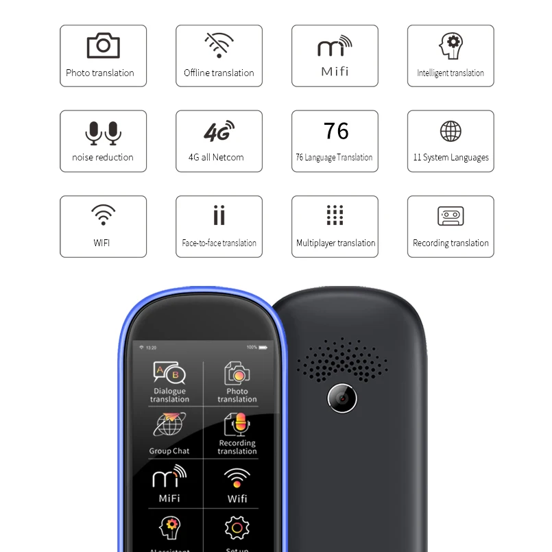 Голосовой фотопереводчик Boeleo W1 Pro экран 3 0 дюйма ЖК дисплей/IPS 4G Wi Fi память 8 ГБ 1780