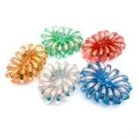 2pcs transparent colorful big telephone rope band wire scrunchies hairband hair ring for girls accessory