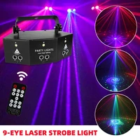 9 eye rgb disco dj lamp dmx remote control strobe stage light halloween christmas bar party led laser projector home decor