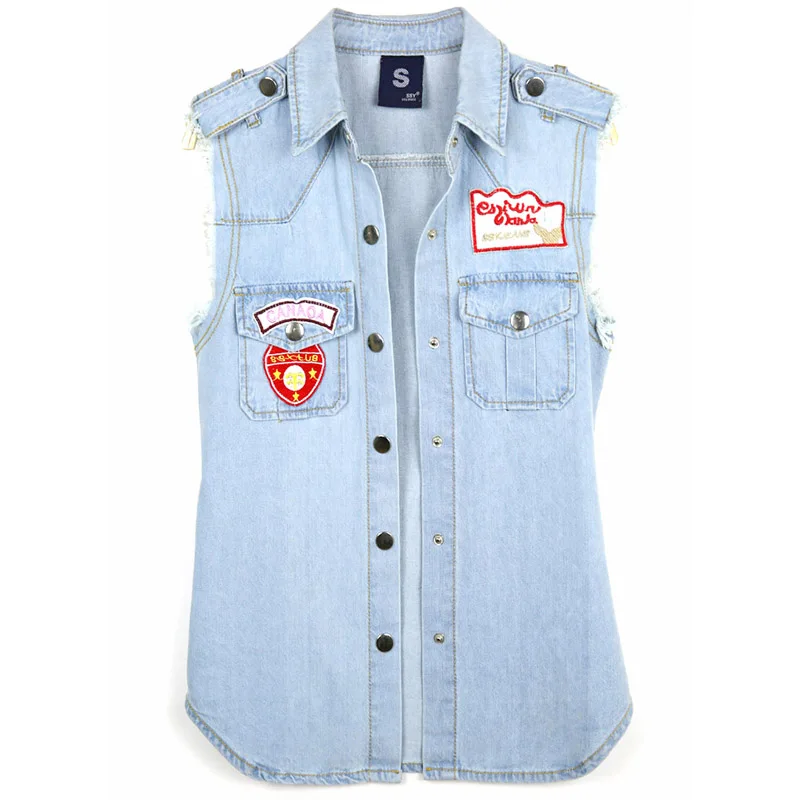 

Fashionable spring and summer new sleeveless light denim vest vest