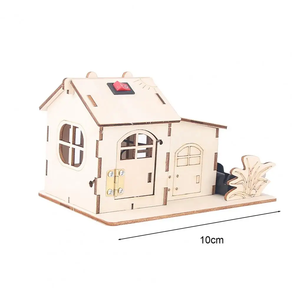 

Assembled Educational Toys Wooden Puzzle Educational Luminous Handcraft Solar House Model Puzzle Toy for Children