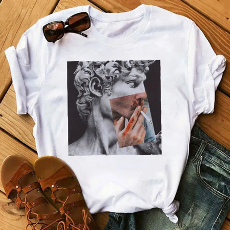 Женская футболка с принтом Медузы AOWOF летняя повседневная коротким рукавом в