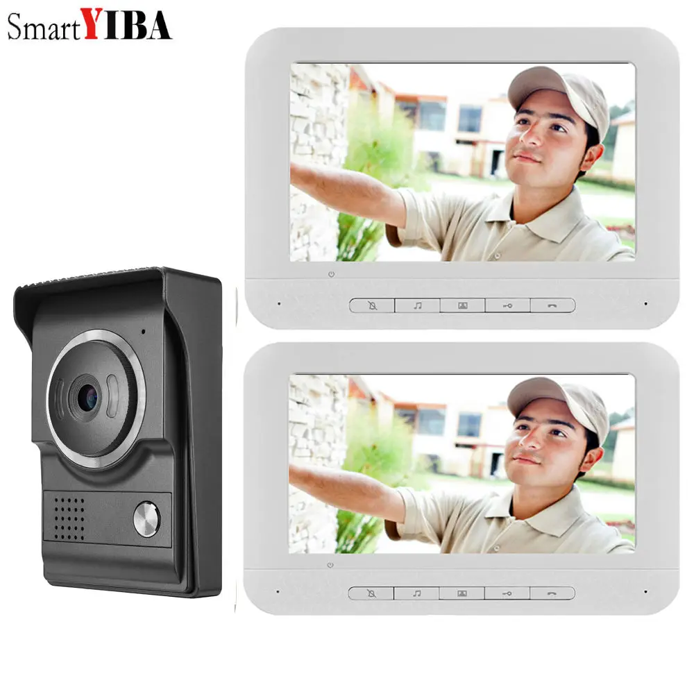 SmartYIBA Visual IR Camera 1000 TV Line Ring Video Door Phone HD Wired Doorbell Intercom System Video Door Entry Phone Call
