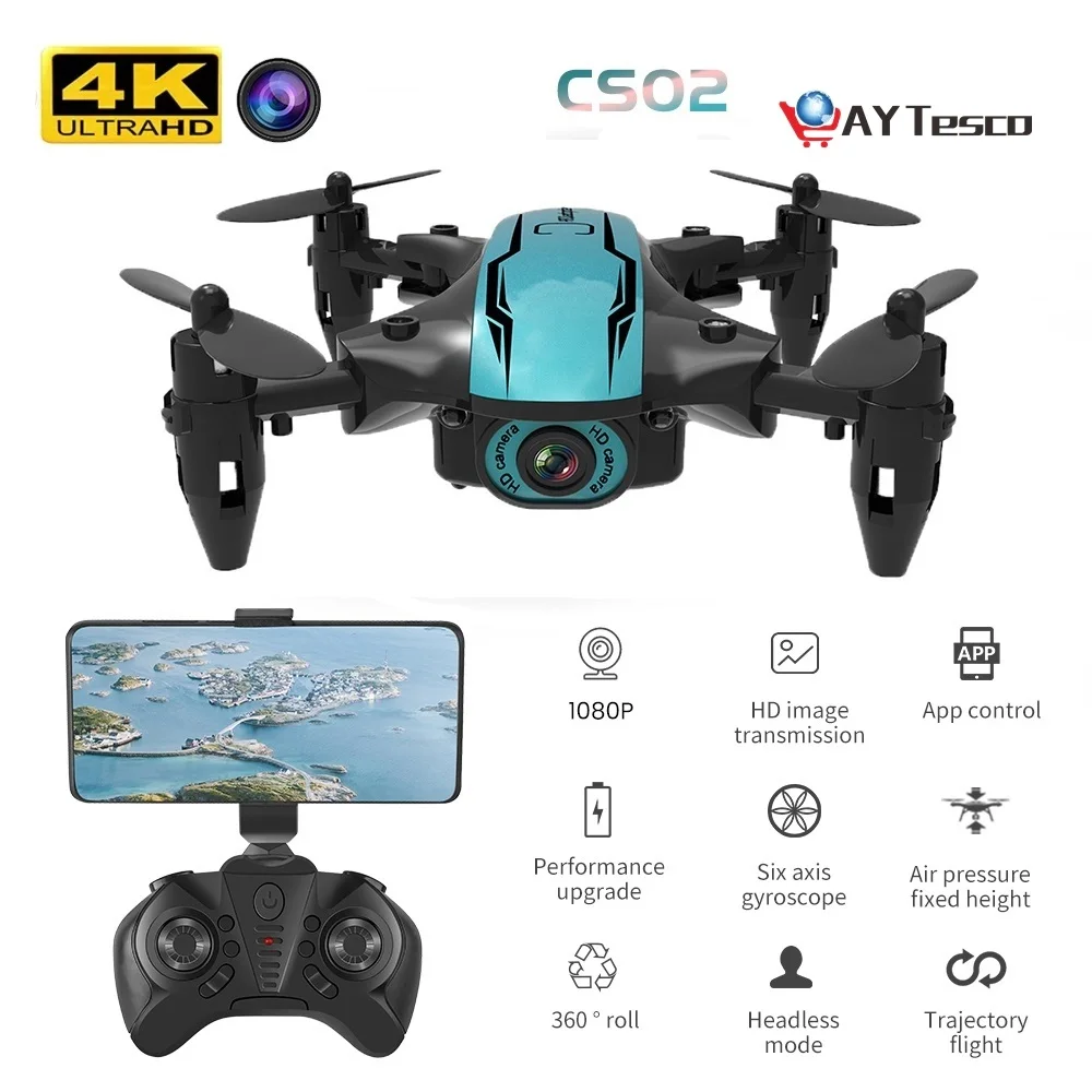 

Cs02 Mini Rc Drone Wifi HD Camera Quadcopter Altitude Hold Mode Foldable Drone Professional Aerial Photography Helicopter