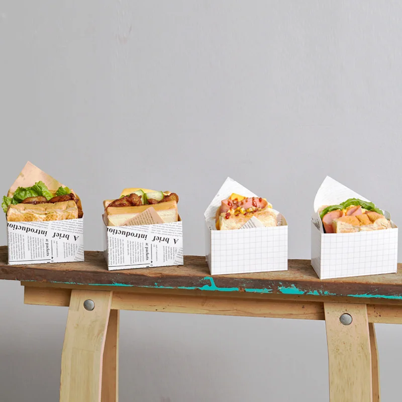Бумажный пакет для хлеба сэндвичей белая коробка упаковочная бумага картонная