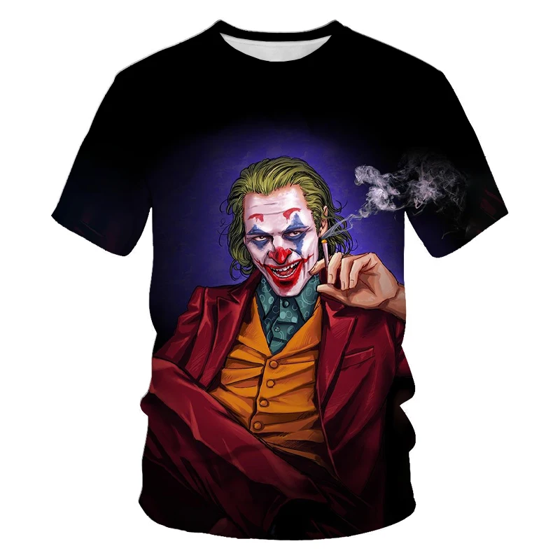 

Fashionable men's 3DT shirt, summer men's loose and comfortable sports T-shirt horror movie characters, 3D printing pattern