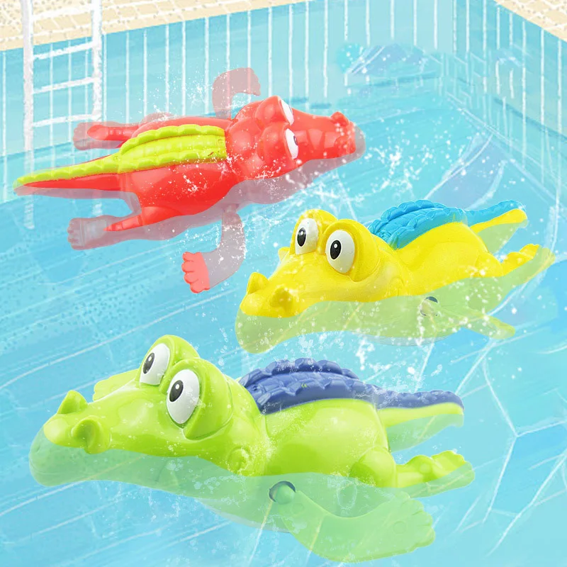 Детская игрушка для купания плавающая с крокодильей крокодилькой заводная игра