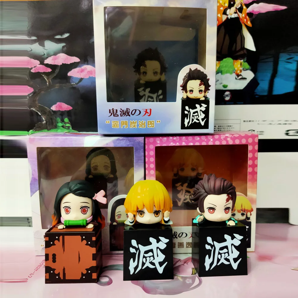 Demon Slayer Tanjirou Nezuko Zenitsu Q Ver. Аниме экшн-фигурки игрушки Kimetsu no Yaiba аниме ПВХ статуэтка