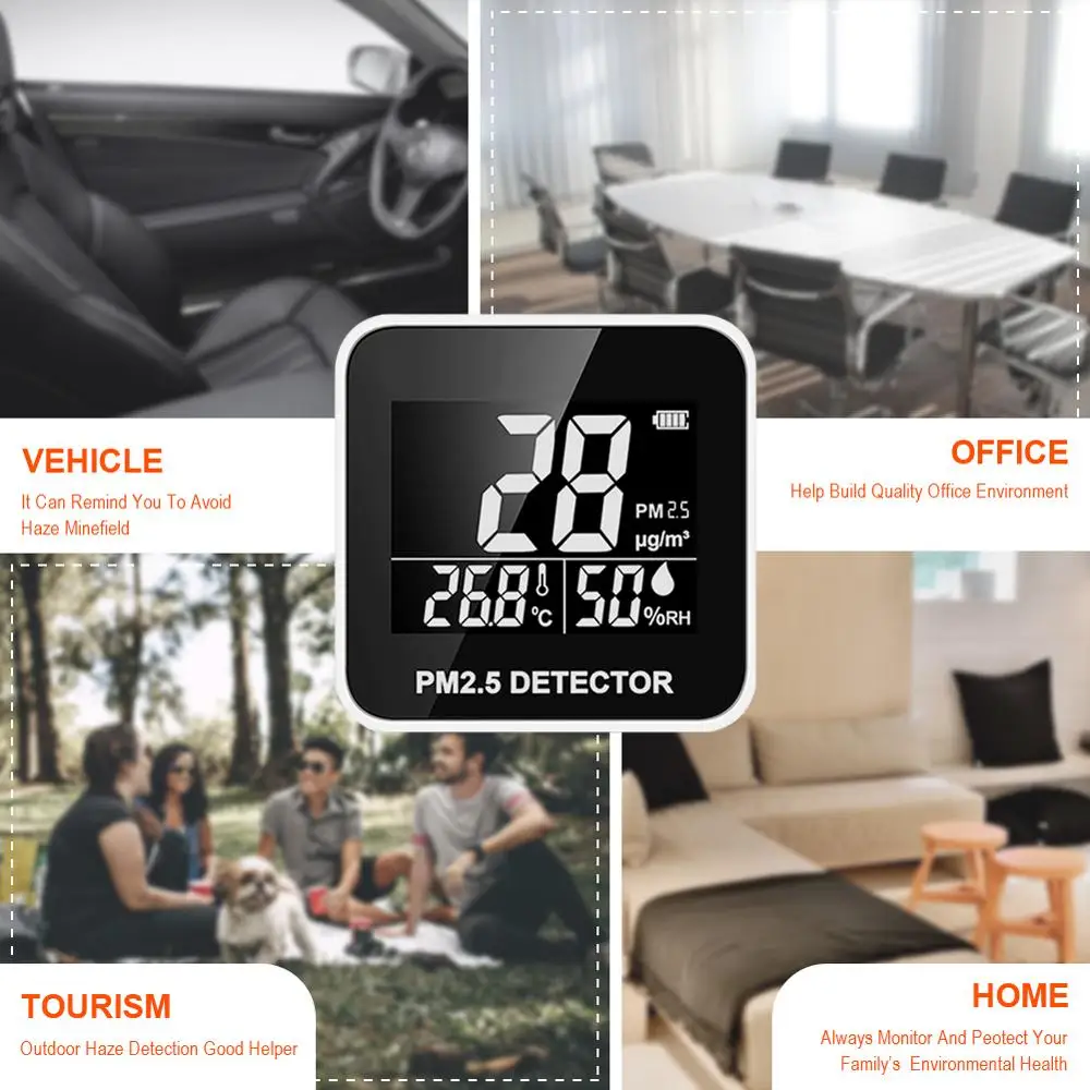 

PM2.5 Detector Digital Air Quality Dust Particles Detector/Temperature Humidity Meter/Gas Analyzer Diagnostic Tool