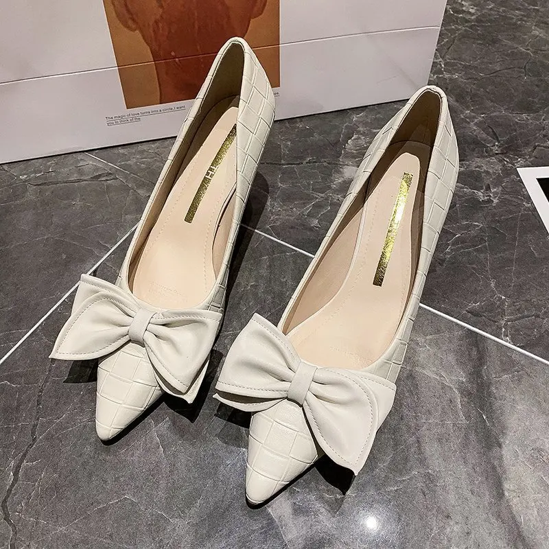 

Women Pumps New Ladies Wedding Shoes 2021 New Womens Party High Heels Sexy Female Office Heels Butterfly-knot Womans Casual Shoe
