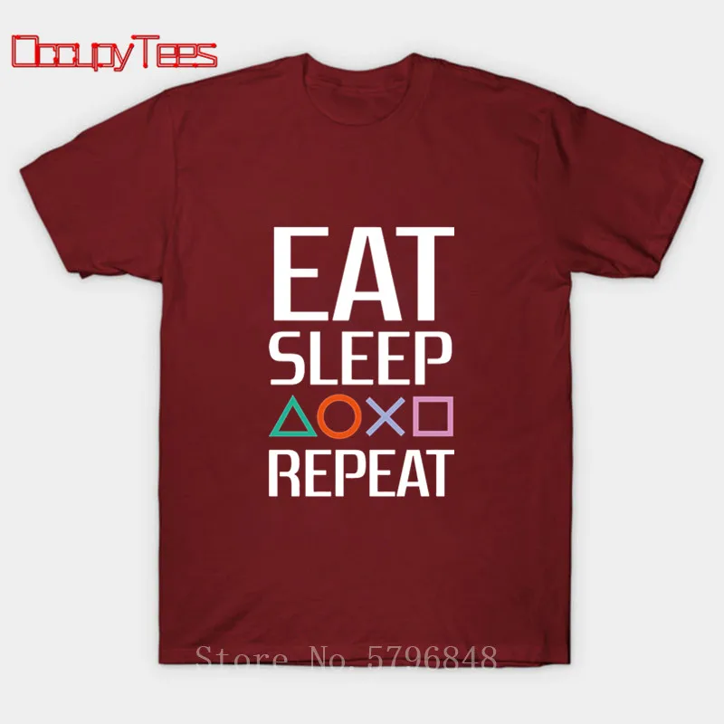 Eat Sleep Playstation Repeat футболка Лучшие хип-хоп топы Crazy Summer PS игровая для мужчин