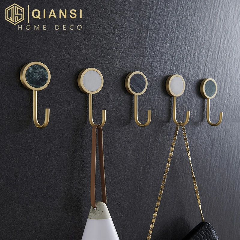 Qiansi мебельные крючки высокое качество натуральный мрамор инкрустированная