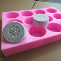 customized 12 cavities silicone soap mold with brand logo custom silicone tray mold for round soap making