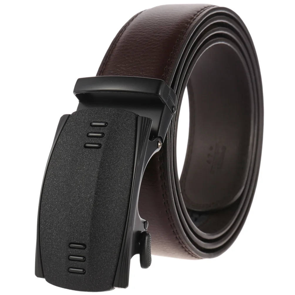 

New Men's Belt Cow Leather Belts Brand Fashion Automatic Buckle Black Genuine Leather Belts for Men 3.5cm Width G36-22321-1