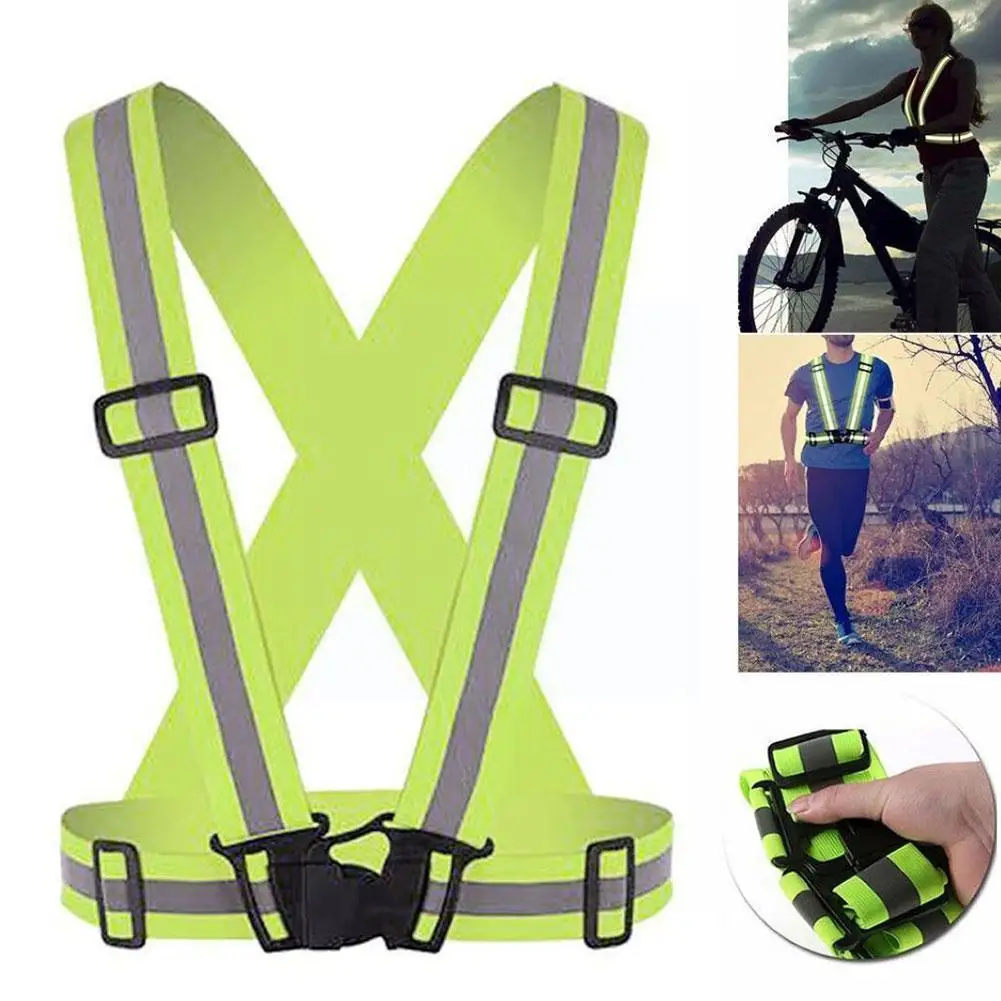 

Светоотражающая одежда для ночного бега, спортивное снаряжение, безопасный эластичный ремень для одежды, светоотражающий жилет, светоотра...