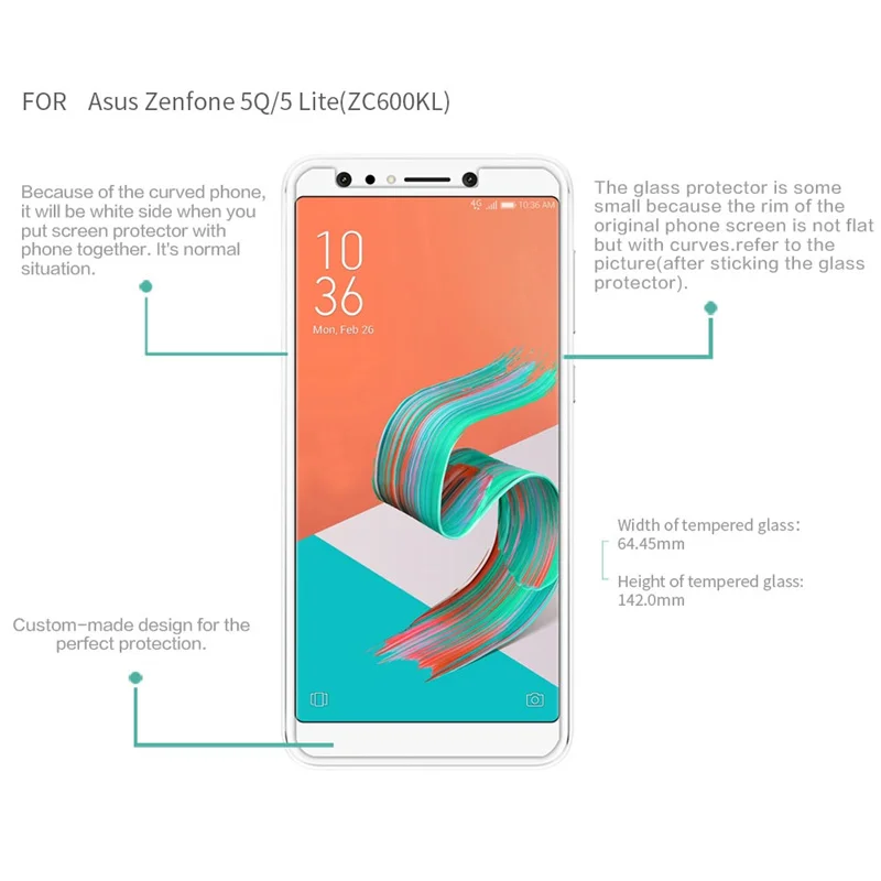 Защитное стекло Asus Zenfone 5 Lite ZC600KL протектор экрана прозрачное закаленное HD для 5Q