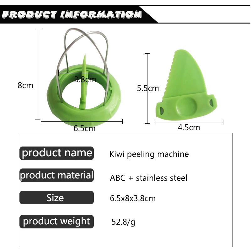 

Mini Fruit Kiwi Cutter Peeler Slicer Kitchen Gadgets Tools Kiwi peeling tools For Pitaya Green 29