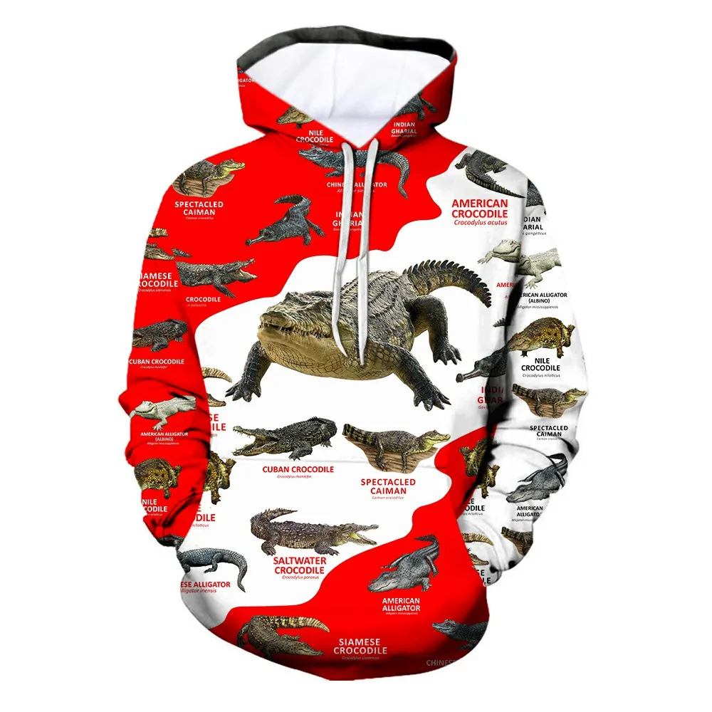 

Fashion 3D Print Funny Crocodile Wild Animals Print Pullover Sleeve Streetwear Children's clothing Spring and Autumn Sweatshirt