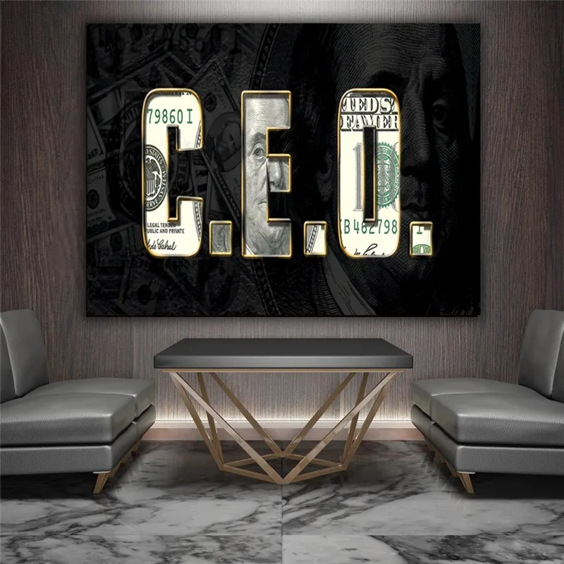 

Wall Pictur Money Poster Canvas Prints Abstract Art Canvas Painting English Poster Office Decoration Nordic Style Tuinposter