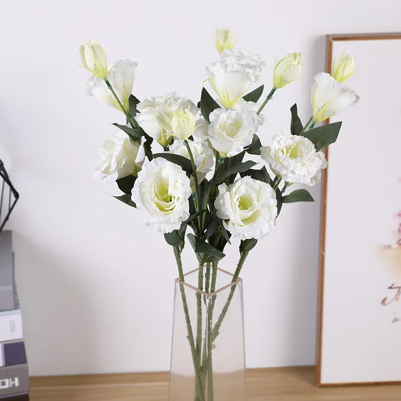 1 шт. Европейский искусственный цветок 4 головки поддельные Эустома Gradiflorus Lisianthus Рождество Свадьба Праздник декор дома 9 цветов