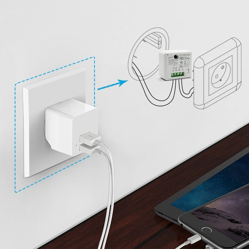 Wifi Switch Mini Relay Module Esp8266 Tuya App Remote Control Your Lights Voice with Google Home Amazon Alexa Echo Ifttt | Электроника