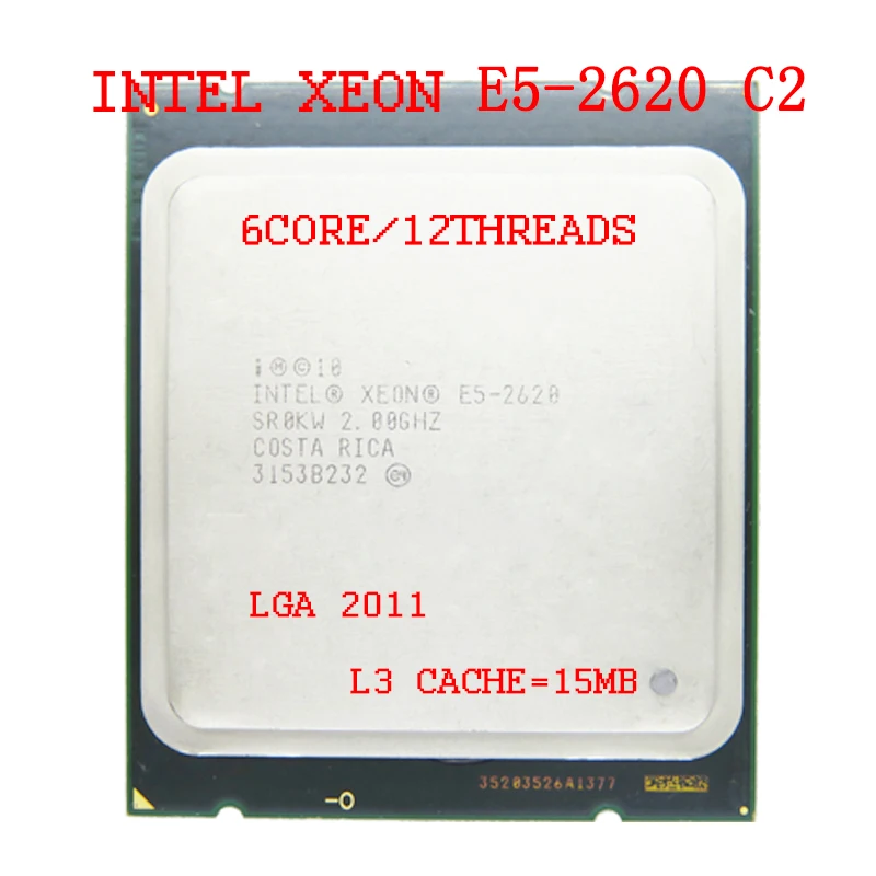 

Intel Xeon E5-2620 CPU 2.0 GHz Six-Core Twelve-Thread 15M 95W LGA 2011 2620 C2 Processor for Office