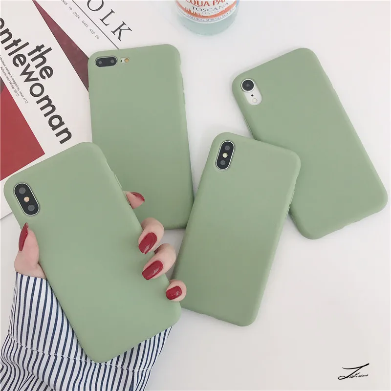 Матовый чехол зеленого маття для телефона Xiaomi Mi 8 9 se 9t 10 11 pro a1 a2 a3 mia1 mia2 mia3 lite note 3