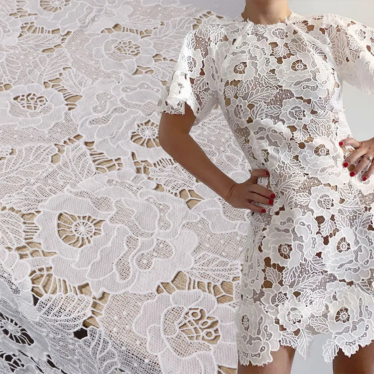 

High grade gauze tissu embroidery fabric Wedding dress, skirt, costume, handwork sewing