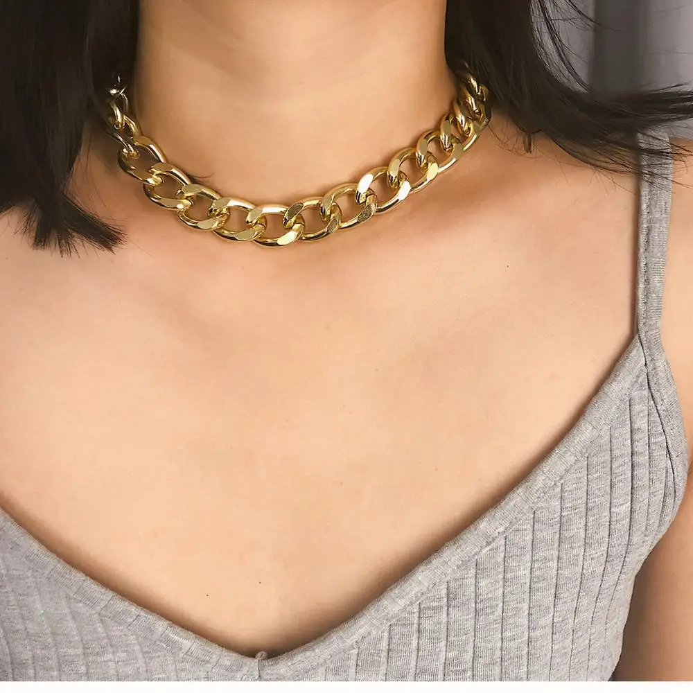 ZA мужские и женские золотые цепочки колье-чокер с кисточками в стиле панк