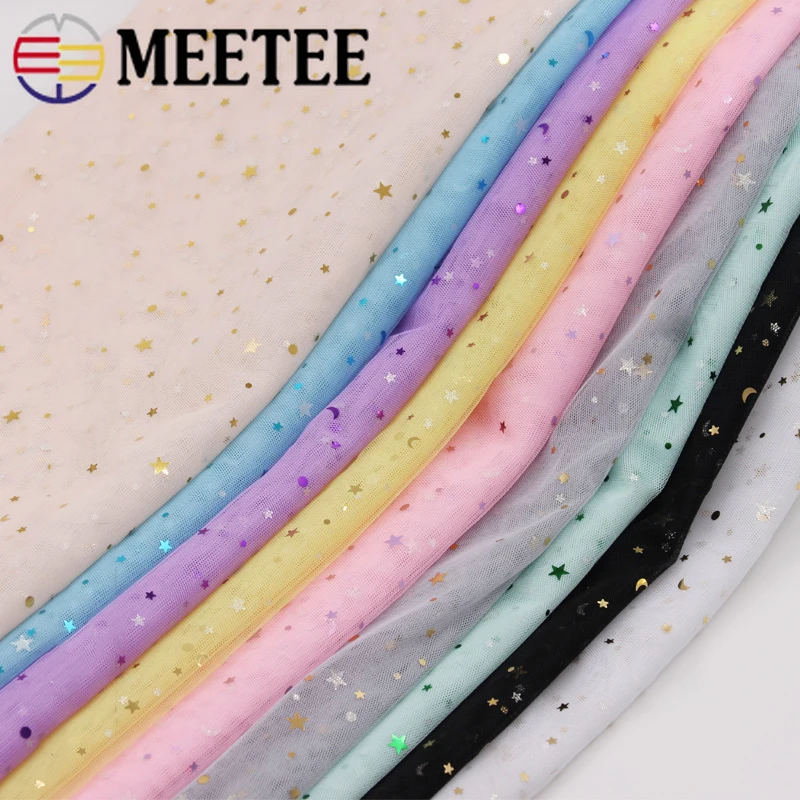 Meetee 3*1 5 метра сетчатая пряжа кружевная ткань шелковая сетка с блестками для юбки
