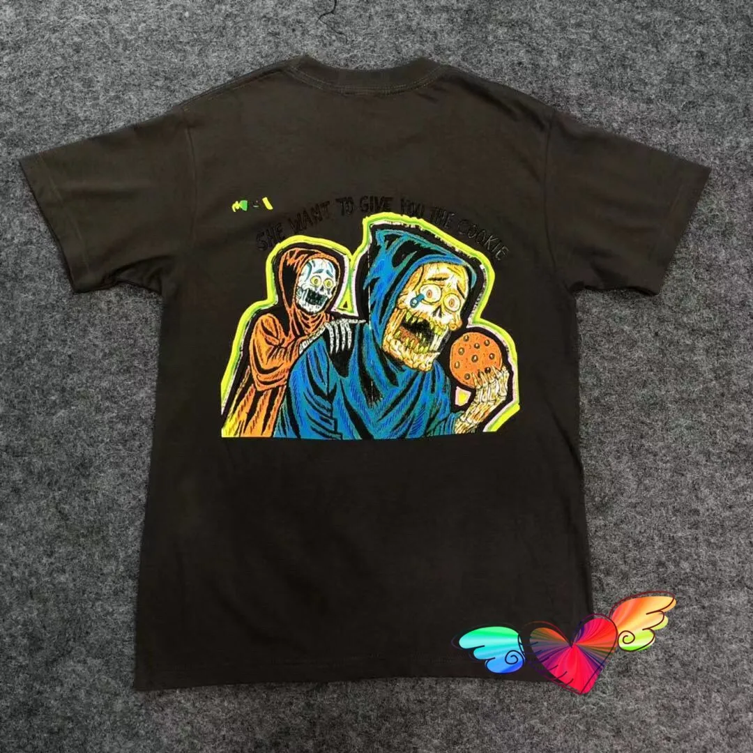 

Футболка Kanye West для мужчин и женщин, тенниска из высококачественного материала с принтом граффити «Hold The Gate», сезон 6, слегка оверсайз Топы с коротким рукавом, 1:1