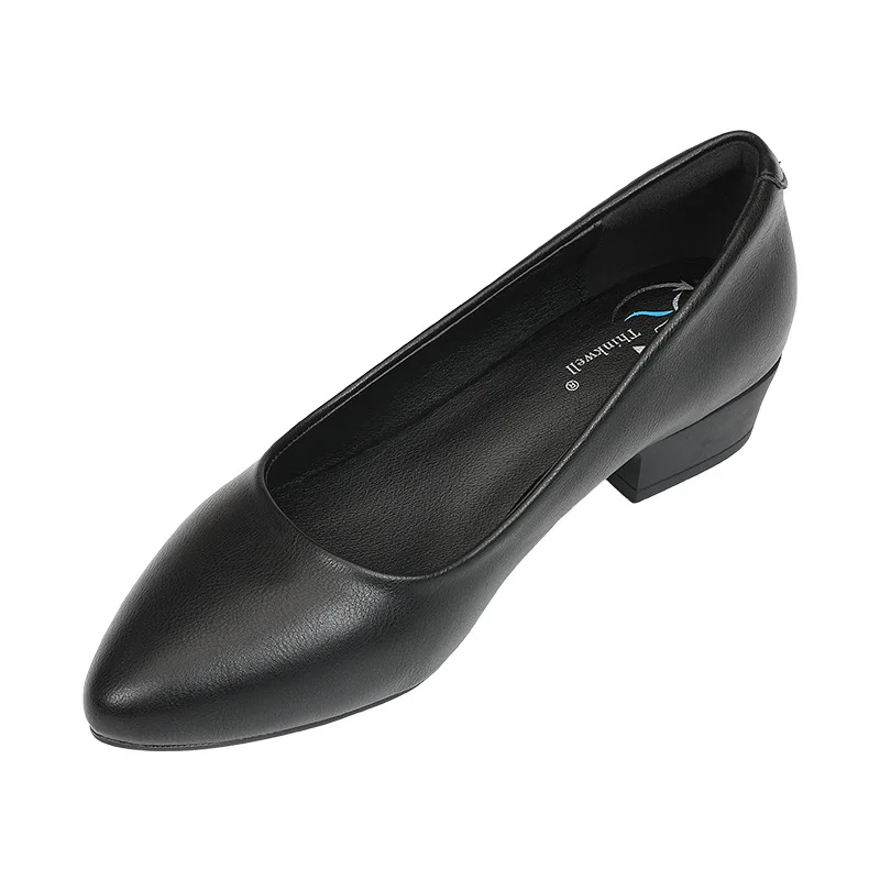 

Туфли-лодочки женские на высоком каблуке, офисная обувь, привлекательные, квадратный каблук, модные черные, 2022