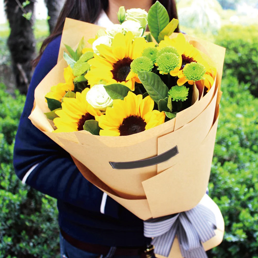 Крафт-бумага винтажная новостная бумага оберточная для подарков с цветами