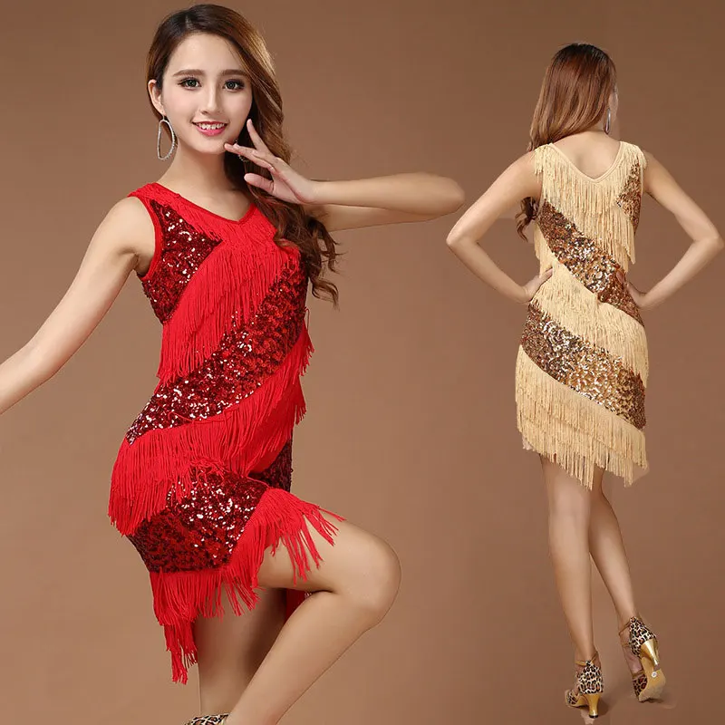 Красные латинские танцевальные костюмы Женская одежда для латиноамериканских